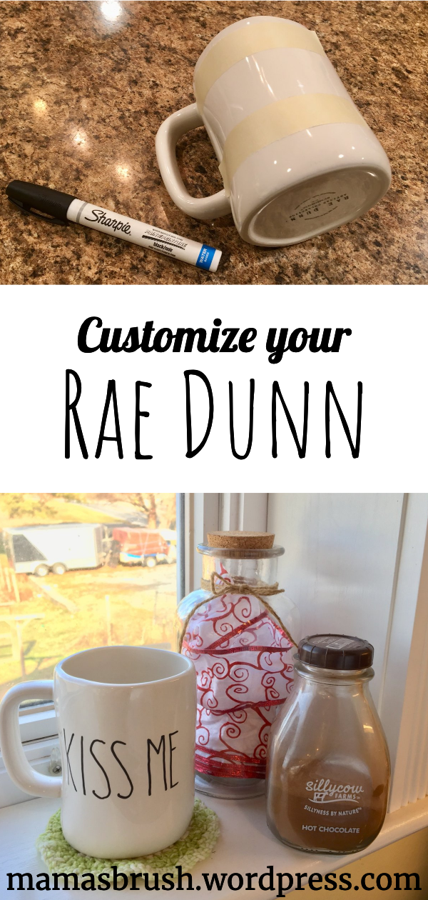 Customize your Rae Dunn | mamasbrush #RaeDunn #mug #diy #tutorial #decor #valentine'sday